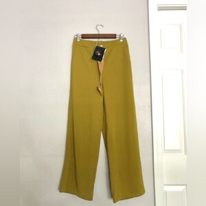 NWT Elegant Mustard Wide-Leg Pants
